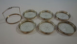 Webster Sterling Silver Coaster Set of 6 with Cut Crystal  in Caddy  (#2375)