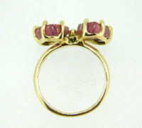 14k Yellow Gold Pink Genuine Natural Tourmaline Butterfly Ring (#J5039)