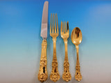 English King Vermeil by Tiffany Sterling Silver Flatware Set 8 Service 64 pc Dn