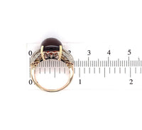 14k Yellow Gold 10.35ct Cabochon Genuine Natural Garnet Ring w/Diamonds (#J5758)
