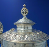 JD and S Silverplate Tea Set 4pc Acanthus Leaves Ram Handles Lion Finial (#5505)