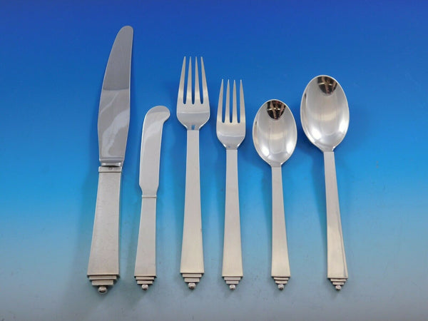 Pyramid by Georg Jensen Danish Sterling Silver Flatware Set Service 51 pc Dinner