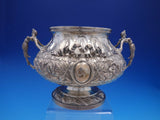 French Silver Footed Bowl with Figural Handles and Applied Ribbons (#4219)