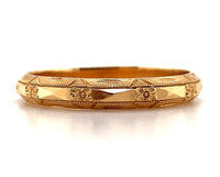 14k Yellow Gold Men's Wedding Band with Flowers Size 11.5 Jewelry (#J5875)