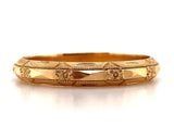 14k Yellow Gold Men's Wedding Band with Flowers Size 11.5 Jewelry (#J5875)