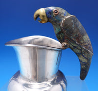 Taxco Mexican Silverplate Sugar and Creamer 2pc Set w/ Spoon 3-D Parrots (#7543)