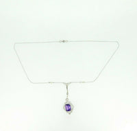 14k White Gold Filigree 3.05ct Amethyst Pendant (#J1736)