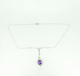 14k White Gold Filigree 3.05ct Amethyst Pendant (#J1736)