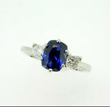 Platinum 2.36ct Blue Genuine Natural Sapphire Diamond Ring w/GIA Report (#J5036)