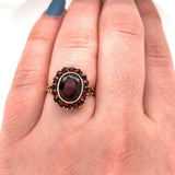 10K Yellow Gold Vintage Genuine Natural Garnet Cocktail Ring (#J5554)