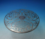 Glass Trivet Plate with Sterling Silver Overlay 7 3/4" (#5490)