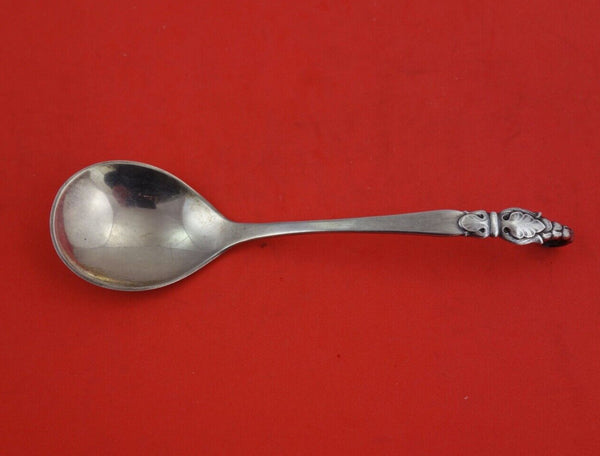 Dansk Guldsmedes Sterling Silver Sugar Spoon w/ leaf and berry handle 6"