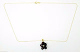 14K Gold Genuine Natural Brazilian Garnet Flower Pendant with Diamonds (#J3130)
