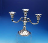 German .835 Silver Candelabra Pair 3-Light 9 5/8" x 12" (#4681)