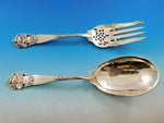 Georgian by Towle Sterling Silver Flatware Salad Serving Set Old Pierced 9"