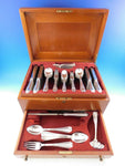 Colonial Tiffany Sterling Silver Flatware Set Service 96 pcs Fitted Chest S Mono