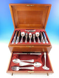 Colonial Tiffany Sterling Silver Flatware Set Service 96 pcs Fitted Chest S Mono