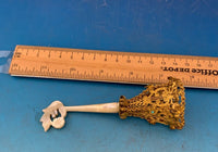 Gilt Bronze Tussie Mussie Posey Posy Holder with Turquoise (#J1329)
