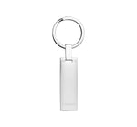 UNI by Christofle France Silverplate Key Chain with Ring Rectangular - New