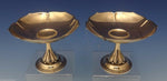 Randahl Sterling Silver Compote Pair 2pc Raised, Leaf Shape with Beads (#0603)