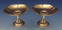 Randahl Sterling Silver Compote Pair 2pc Raised, Leaf Shape with Beads (#0603)