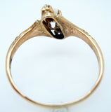 10K Rose Gold Ring with A Round Genuine Natural Opal and Two Diamonds (#J415)