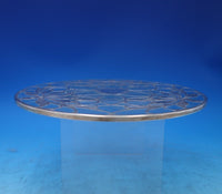 Glass Trivet Plate with Sterling Silver Overlay 9 7/8" in Diameter (#6815-2)