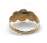 3-Stone 10k Yellow Gold Baby Ring with Turquoise Glass Infant Jewelry (#J5965)