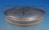 Swedish Sterling Silver Box Oval Engraved Flowers GW Interior 3 3/8" (#6691)