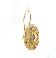 14k Yellow Gold Earrings with Rose Cut Genuine Natural Diamonds (#J6128)