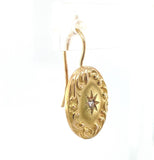 14k Yellow Gold Earrings with Rose Cut Genuine Natural Diamonds (#J6128)