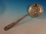 Repousse by Kirk Sterling Silver Berry Spoon with Fruit Round 925/1000 8 7/8"
