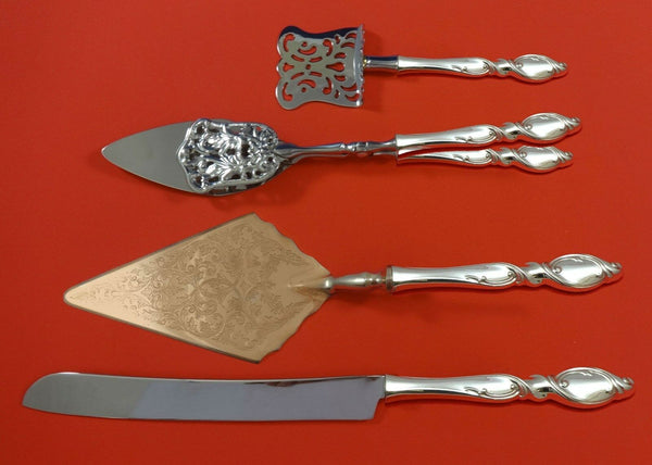 Silver Swirl by Wallace Sterling Silver Dessert Serving Set 4pc Custom Made