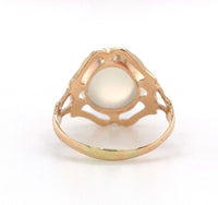 10k Yellow Gold 5 Carat Cat's Eye Genuine Natural Moonstone Ring (#J5670)
