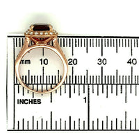 14k Rose Gold 2.46 Carat Genuine Natural Garnet and Diamond Ring (#J4794)