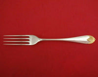 Asprey and Garrard English Sterling Silver Dinner Fork with Gold Accent 8 1/2"