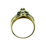 10k Yellow Gold Vintage Men's Genuine Natural Diamond Lion Ring (#J4655)