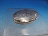 Swedish Sterling Silver Box Oval Engraved Flowers GW Interior 3 3/8" (#6691)