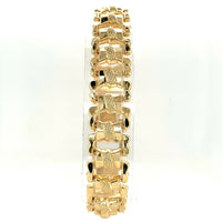 14k Yellow Gold Wide Fancy Link Bracelet (#J5532)