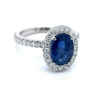 Platinum 1.97 Carat Genuine Natural Sapphire and Diamond Ring (#J5161)