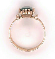 10k Rose Gold Victorian Ring 1.56ct Green Genuine Natural Tourmaline (#J4834)