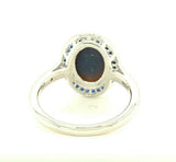 18k Gold 1.07 Carat Genuine Natural Australian Black Opal and Sapphire (#J5302)