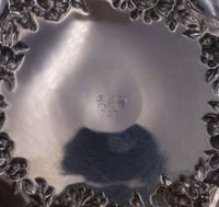 Hunt Sterling Silver Jar w/Stenciled Roses Butterfly and Chrysanthemum Lid #5319