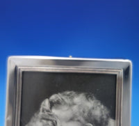 Lunt Sterling Silver Picture Frame with Blue Velvet (Broken Glass) #1186 (#6885)