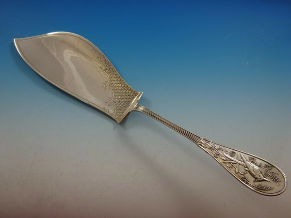 Japanese by Tiffany & Co. Sterling Silver Fish Server w/Geometric Design 12 1/8"