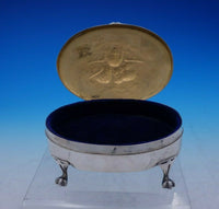 William Comyns English Sterling Silver Jewelry Box w/Velvet Wood Cherubs (#3813)