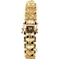 14k Yellow Gold Wide Fancy Link Bracelet (#J5532)