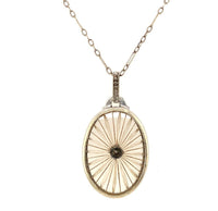 14k White Gold Genuine Natural Rock Crystal Quartz Pendant Art Deco (#J5934)