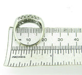 Vintage 14k White Gold Wide Genuine Natural Diamond Ring Band (#J5126)