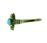 14k Yellow Gold Victorian Turquoise and Seed Pearl Ring (#J4534)